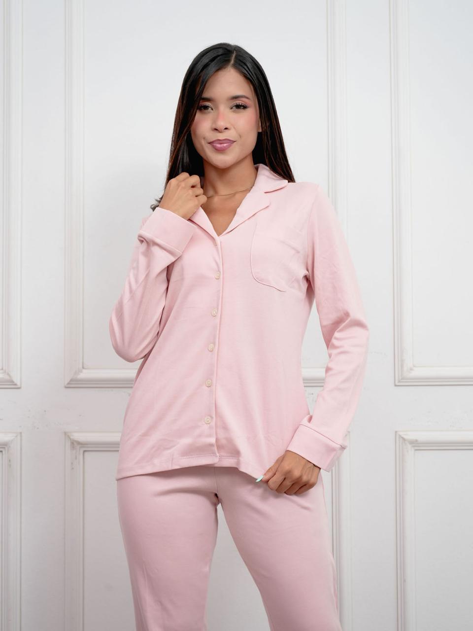 Pijama rosa algodón pima